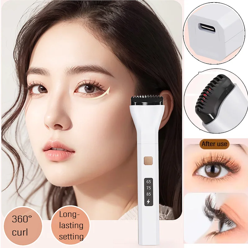 Portable Electric Eyelash Curler Heated Eyelashes Curler Anti-scalding Three-gear Quick Eyelash Curls Long-lasting Makeup Tools