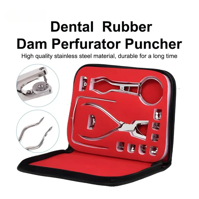 Dental Dam Perforator Rubber Hole Puncher Set Teeth Care Pliers Orthodontic Tools Dentist Clinic 1 Kit Dentistry Products Metal