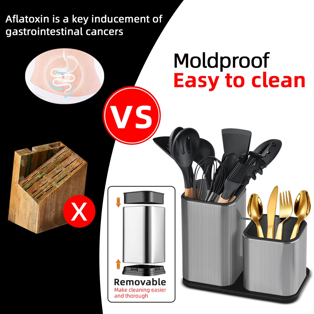 Knife Stand Holder For Kitchen Knife Stainless Steel Knife Holder Stand Cutlery Holder Block High End Kitchen Accessories 4