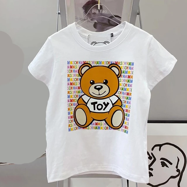 Summer Toddler Kid Baby Boys Girls Clothes Cotton T Shirt Short Sleeve Cartoon Bear Tees Children Top Infant Outfit