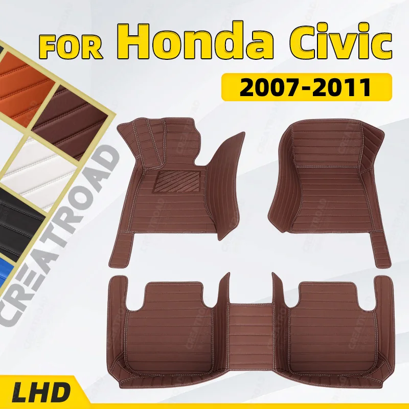 Custom Car Floor Mats For Honda Civic 2007 2008 2009 2010 2011 Auto Foot Pads Automobile Carpet