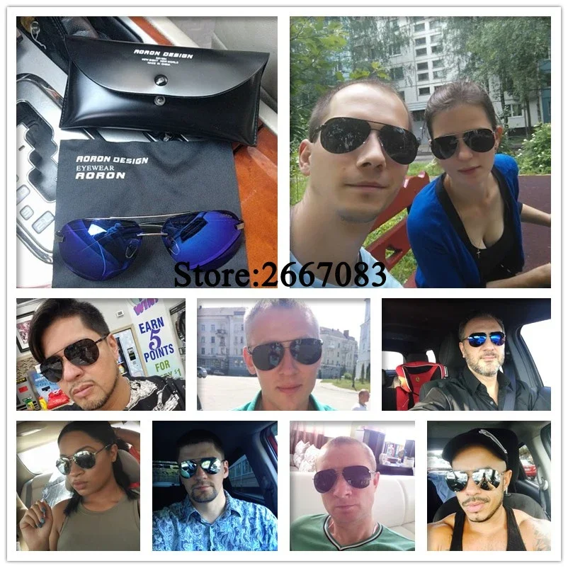 AORON Vintage Polarized Night Vision Sunglasses with Mirror Coating