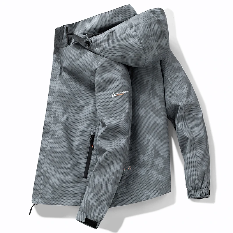 New spring and autumn Men's Jacket Coats black Casual hooded bomber jacket fashion Streetwearcamouflage  men clothing M-5XL