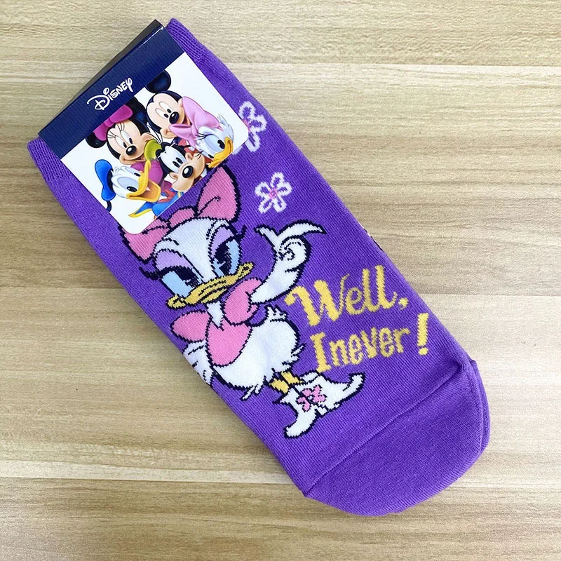 Cotton Socks Donald Duck Daisy Cartoon Lady Short Cotton Socks Cute Color Mickey Minnie Boat Socks Disney 6