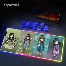 

RGB Santoro Gorjuss Gaming Keyboard Mouse Pad Xxl Computer Gamer Tablet Desk Mousepad With Edge Locking Office Play Mice Mats