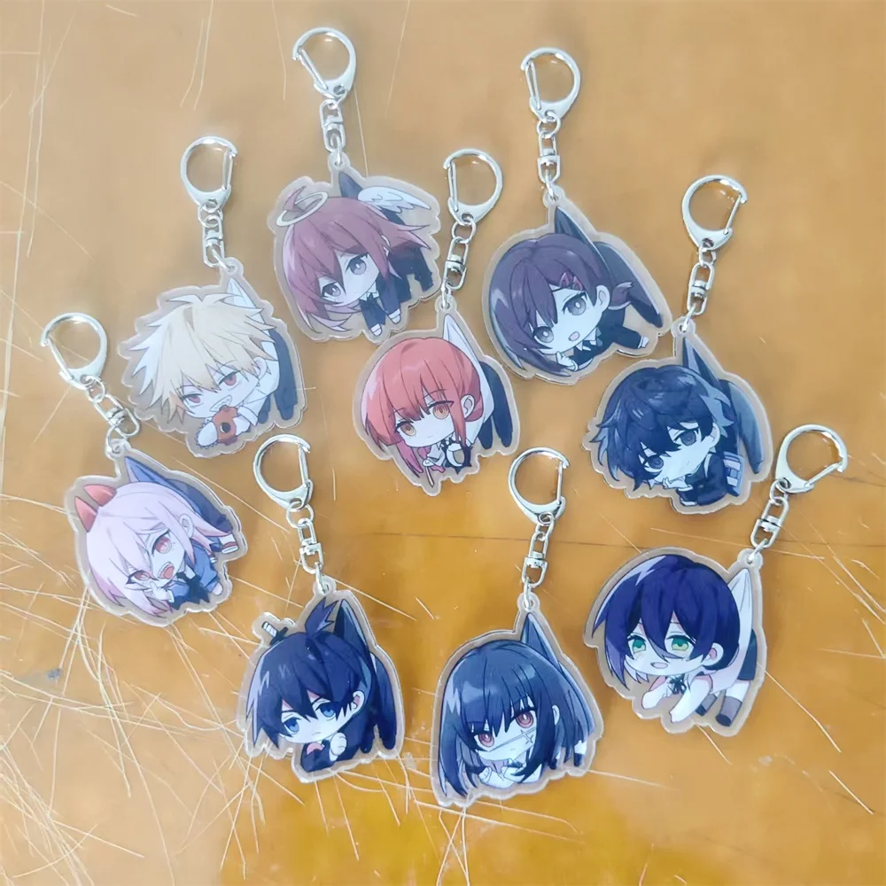 Anime-Charaktere, Kettensägenmann, niedlicher Acryl-Schlüsselanhänger, Zubehör, Taschenanhänger, kreativer Rucksack-Anhänger, Schlüsselanhänger, Geschenke für Freunde