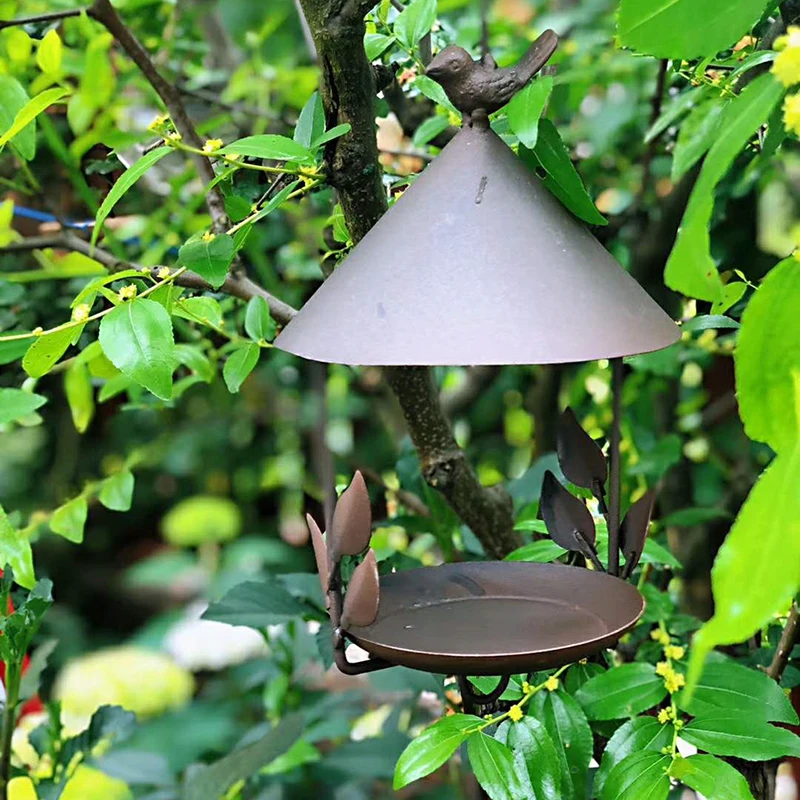 Iron antique bird house bird feeder craft ornament iron pendant garden decoration -1 piece