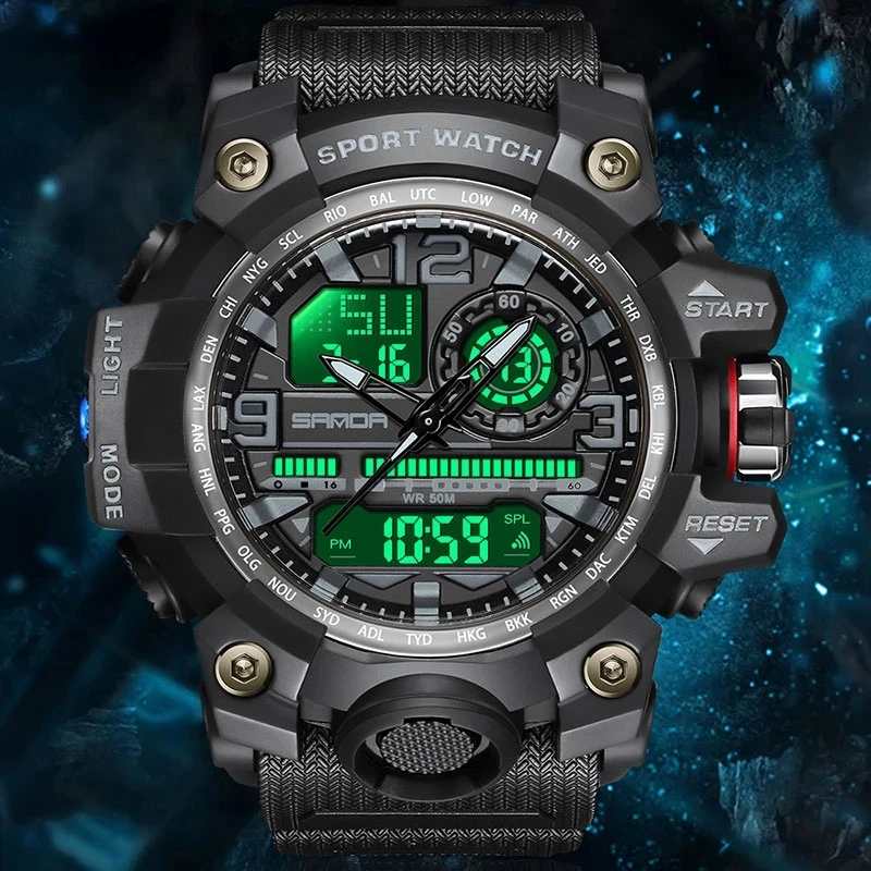 SANDA Brand G- Style Military Watch Men Digital Shock Sports Watches For Man Waterproof Electronic Wristwatch Mens 2023 Relogios