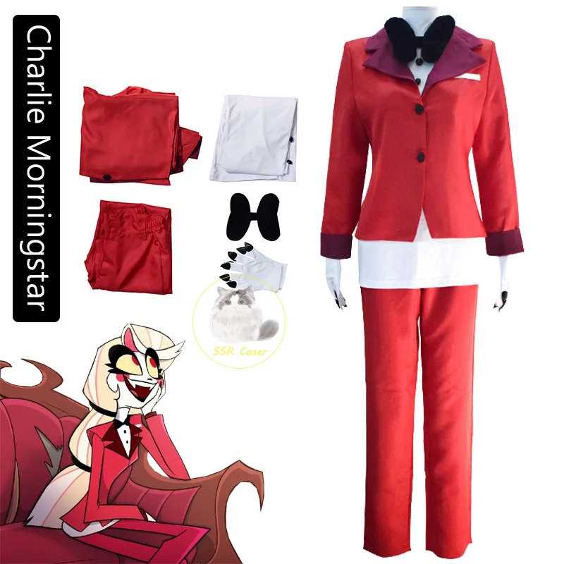 Anime Charlie Morningstar Cosplay Hazbin Charlie Cos Hotel Fantasia Costume Travestimento Per Adulti Top Pantaloni Abiti Vestito Di Halloween