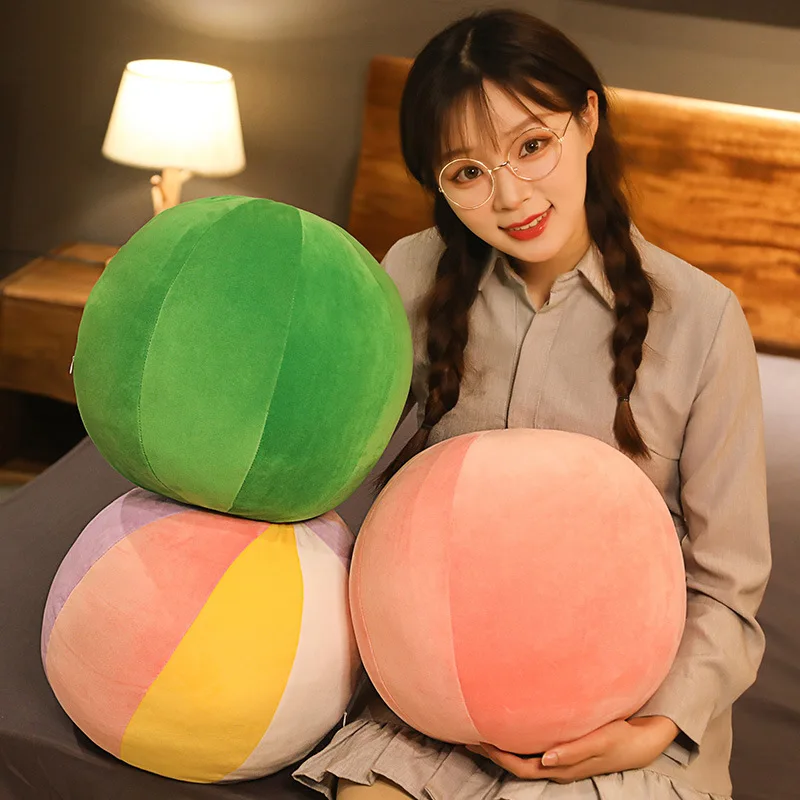 Cuscino Decorativo Rotondo A Sfera, 30 Cm Di Diametro, In Tessuto Bouclé Grigio. Morbido E Puffoso, Perfetto Per Divano, Letto E Soggiorno.