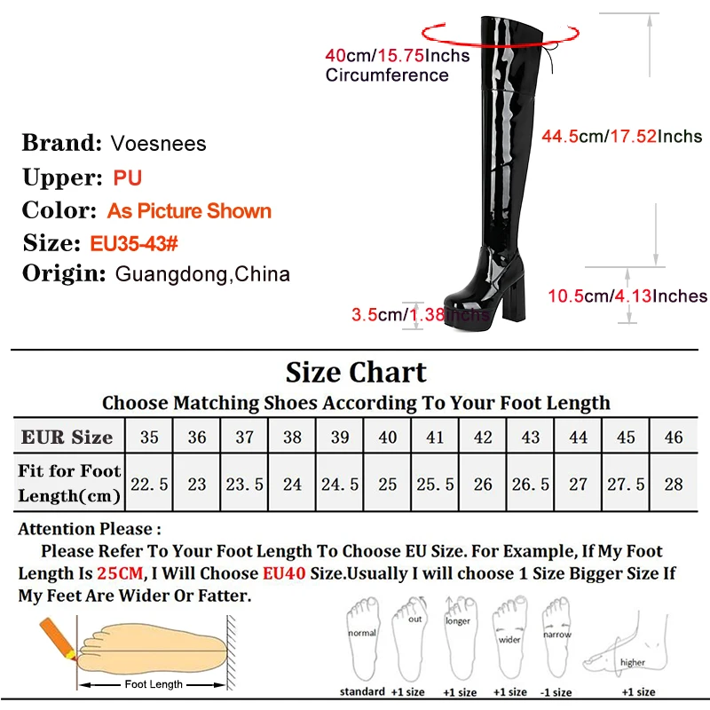 Europe and America Style 10.5CM Square Toe Platform Thigh Boots For Women Night Club Sexy Long Shoes Over-the-Knee Winter Boots