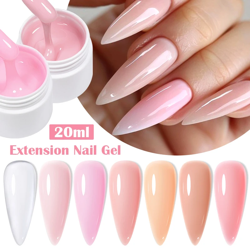 MEET ACROSS 20ml Pink Clear Nude Extension Gel Nail Polish Nail Supplies Semi Permanent UV Gel LED Hard Gel Nail Art Varnish S3b24805d652f46639318725508536497V