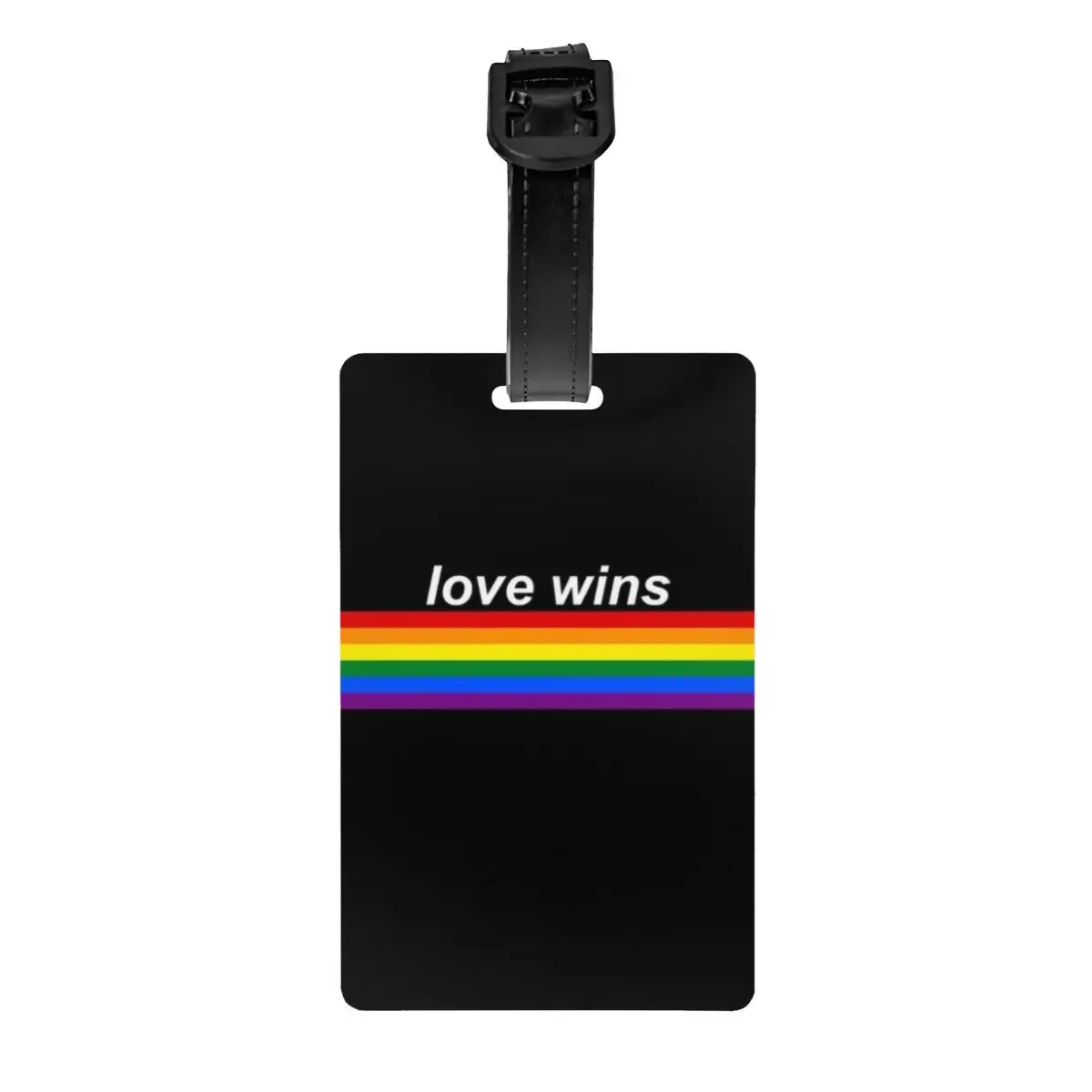

Love Wins Pride Stripe Luggage Tag GLBT LGBT Gay Lesbian Pride Flag Suitcase Baggage Privacy Cover ID Label