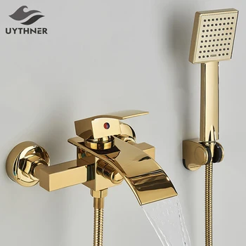 Gold & Black Wall-Mounted Faucet 1