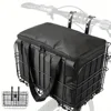 Bike Basket Front/RearFolding Bicycle Basket with Removable Liner Bag for Adult Carrying Dogs Pets Fruit&Bicycle Basket Perfect 1