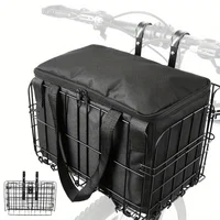 Bike Basket Front/RearFolding Bicycle Basket with Removable Liner Bag for Adult Carrying Dogs Pets Fruit&Bicycle Basket Perfect 1