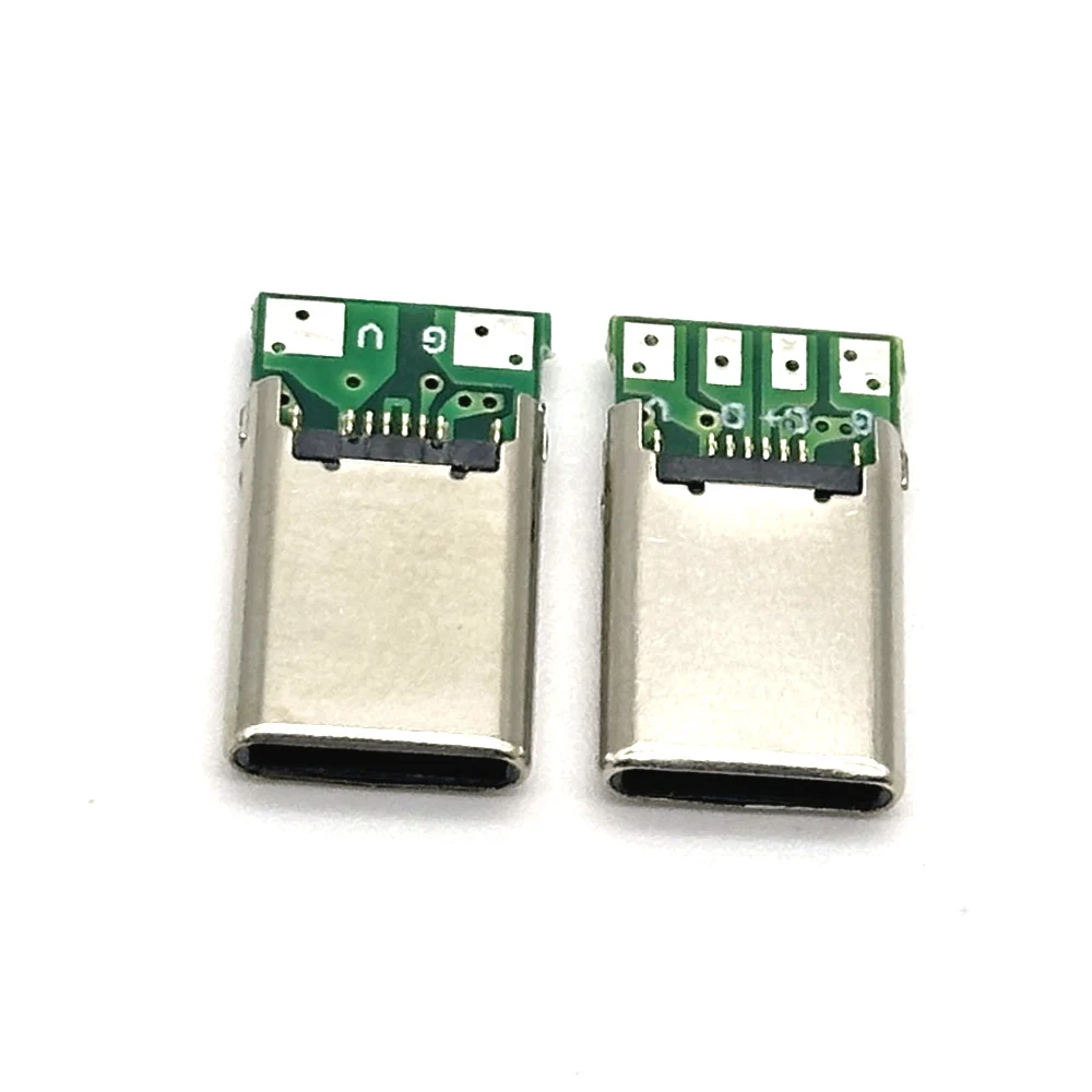 USB 3.1 2Pin 4Pin 유형 c 남성 커넥터 잭 테일 16P usb 남성 플러그 전기 터미널 용접 DIY 데이터 케이블 지원 PCB 보드