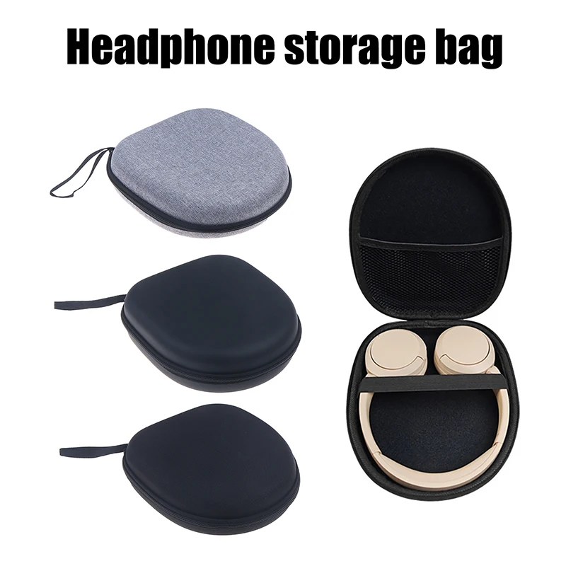 High-Capacity Shockproof Headphone Storage Case with Hard Shell EVA Zipper Design