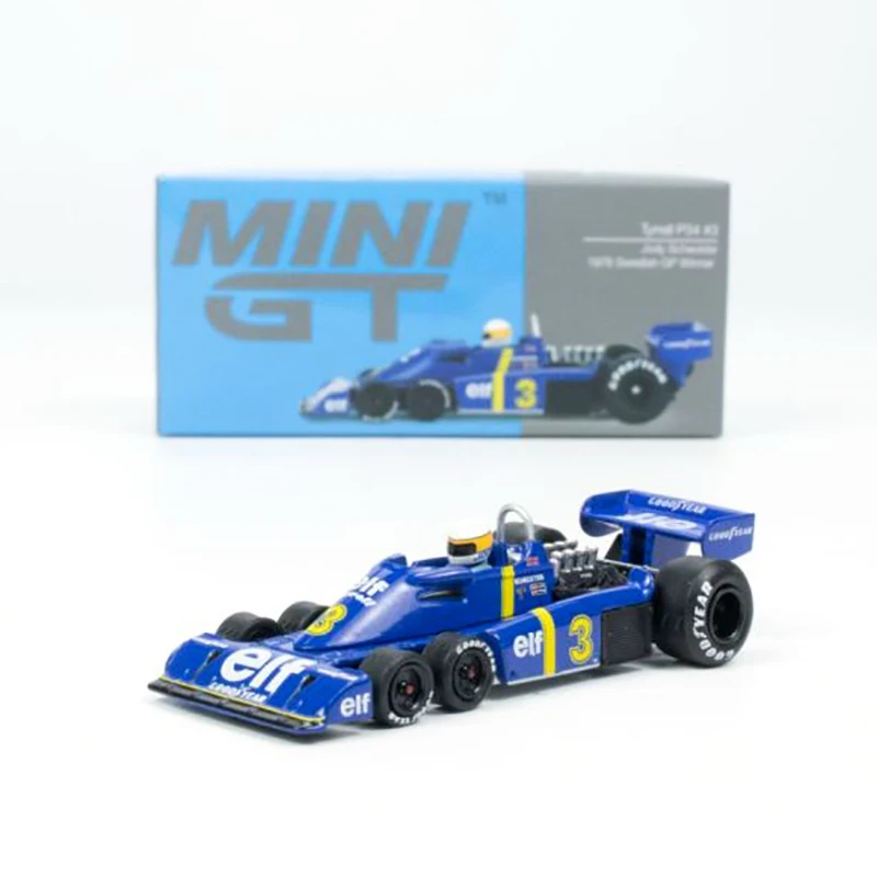 

Миниатюрная модель 1/64 tyrrella P34 #3 Jody Scheckter 1976 шведский GP Winner MGT00583-CH литая модель автомобиля, украшения, Cas-игрушки, подарок