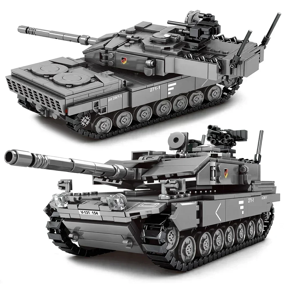 

Военный M1A2 строительный блок Леопардовый основной боевой танк Вторая мировая война фигурки солдат армейские кирпичи немецкий тяжелый танк игрушки для детей