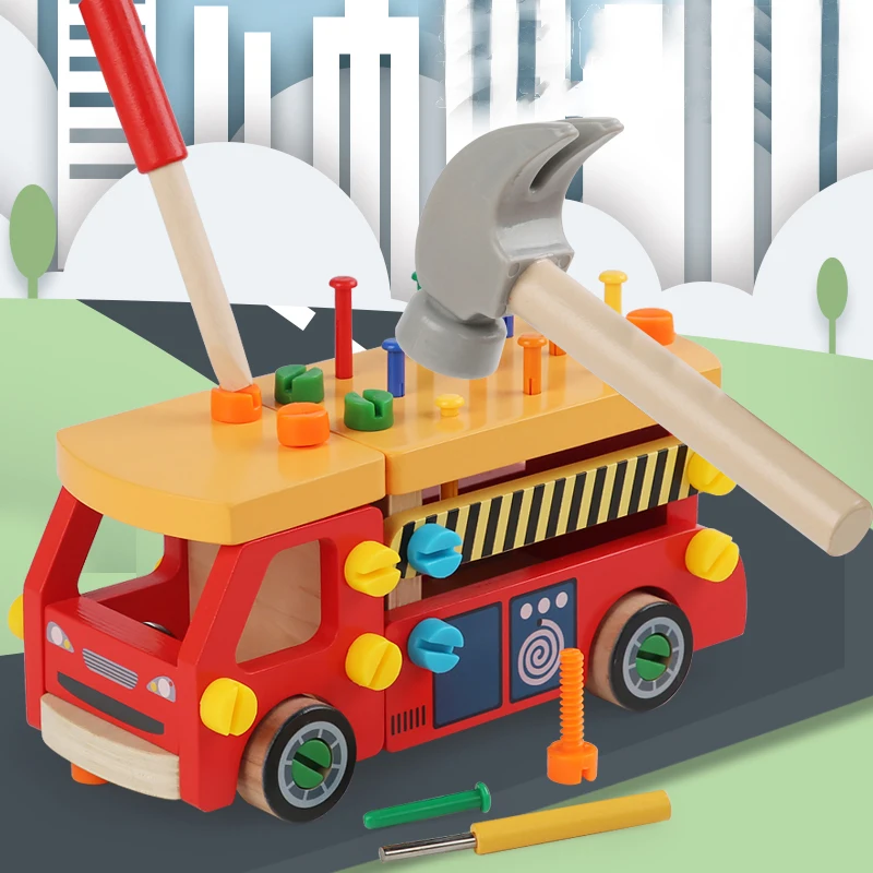 Kids Educational Toys Children 3D Busy Board Wooden Montessori Game Simulation Pretend Play Screw Tools Training