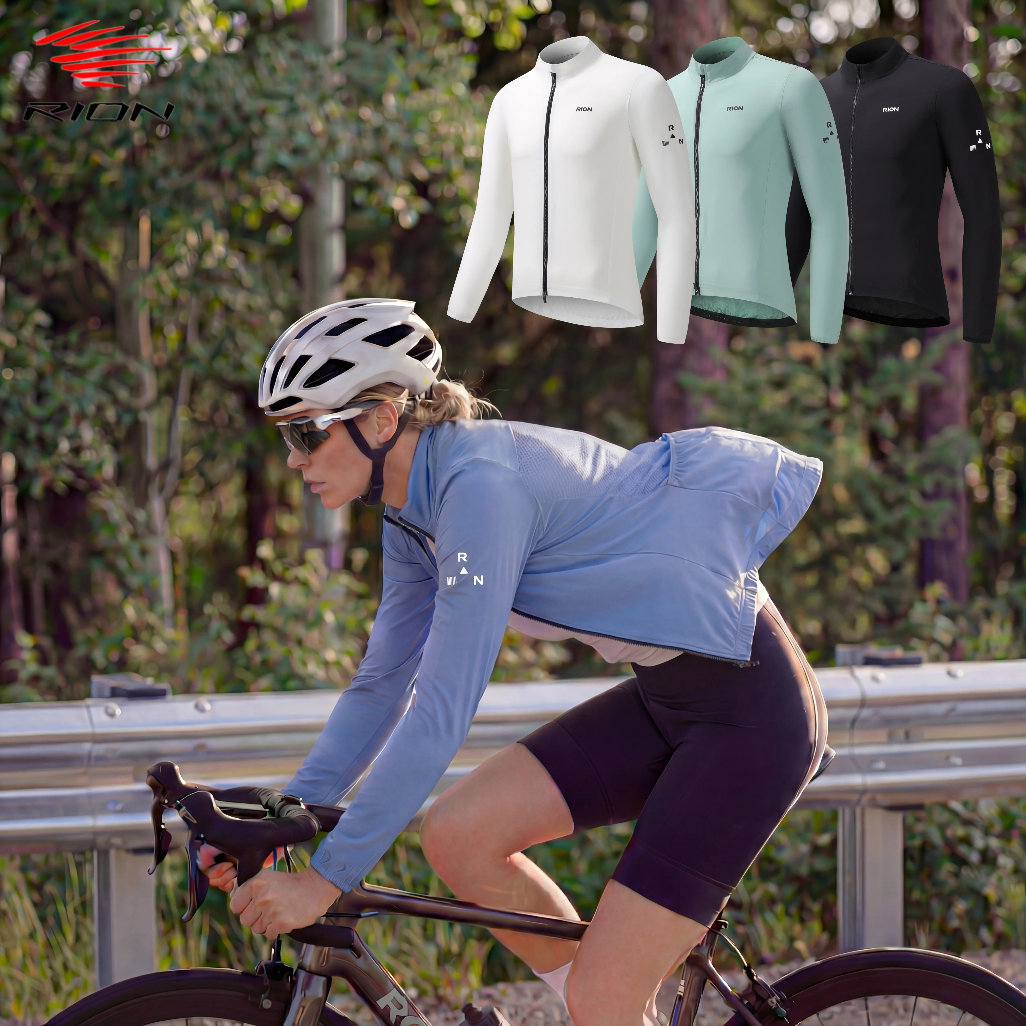 리온 유니섹스 사이클링 윈드브레이커 자켓 경량 패커블 방풍 속건 남녀공용 봄..