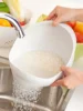 1/3pcs- Colander Rice Bowl Drain Basket Fruit Bowl Washing Drain Basket with Handle Washing Basket Home Kitchen Organizer 6