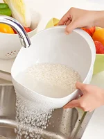 1/3 pièces-couleur bol à riz panier de vidange bol à fruits panier de vidange de lavage avec poignée panier de lavage organisateur de cuisine à domicile 6