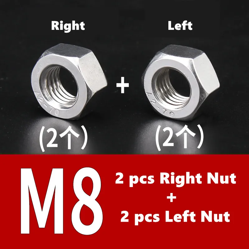 304 Stainless Steel Lock Nut Reverse Teeth Left Hand Thread Hexagon Nut Screw Cap Kit Noix Tuerca M4 M5 M6 M8 M10 M12 M14 M16