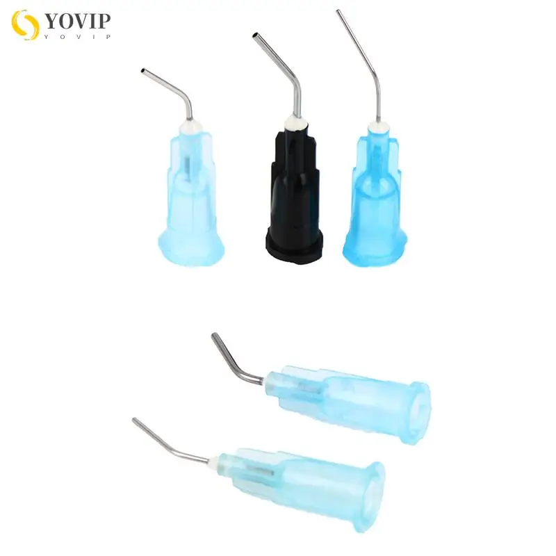 20pcs Dental Irrigation Bent Needle Tips Flow Etchant Resin Delievery Syringe Dentist Tools