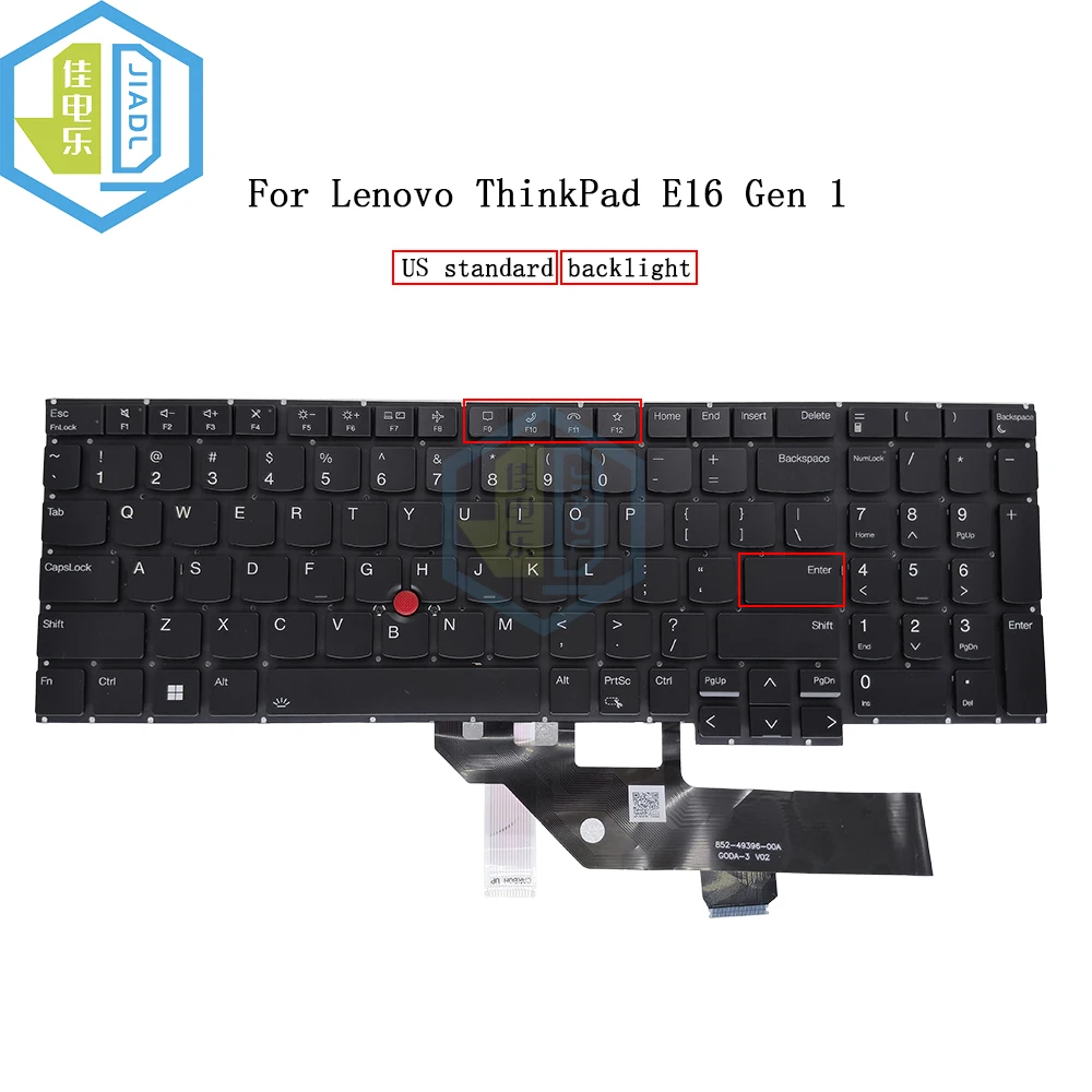 

Laptop Backlit US English Trackpoint Keyboard For Lenovo ThinkPad E16 Gen 1 21JN,21JQ,21JT,21JU SN21K54282 Backlight Keyboards