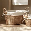 Deluxe Two-Sided Handle Wicker Basket, Willow Weaving Toy Basket, Versatile and Practical Clothes Storage Solution 1