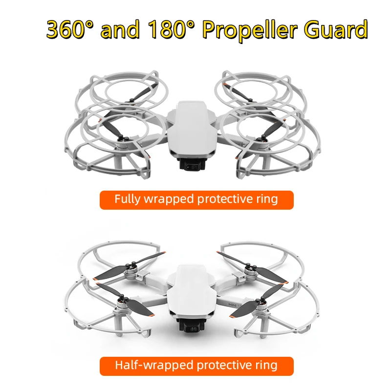 Garde de propulseur pour DJI Mini 2, vue éclatée montrant les deux pièces de l'anneau de protection.