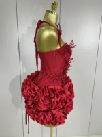 Sexy Halter Prom Gown Celebrity Club Two Piece Set Cocktail Elegant Women Fashion Luxury Birthday Party Red Black Bandage Outfit - Image 4