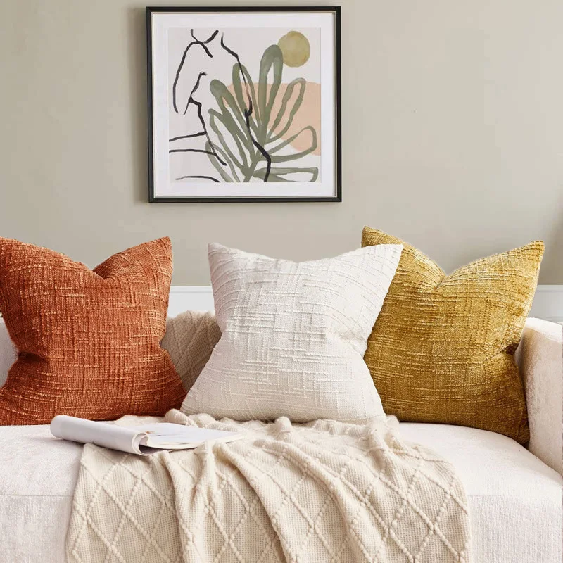 Chenille Bamboo Yarn Throw Pillow Cover 2