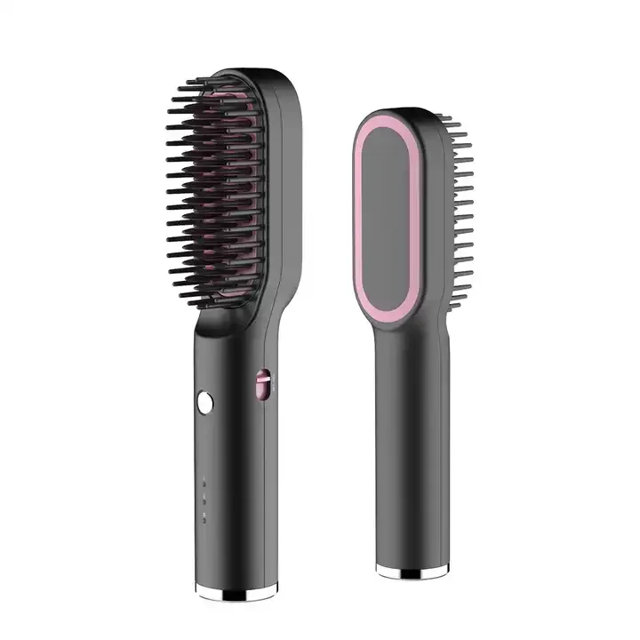 Hot Seller Type C USB Rechargeable Portable Hair Salon Brushes 5000mah Wireless Electric Iron Hair Straighten Comb