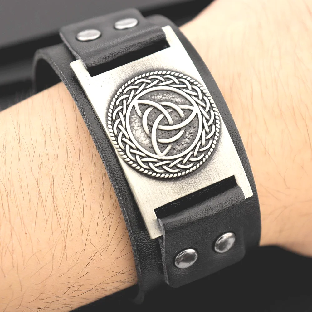 Vintage Viking Rune Celtic Knot Bracelet Charming Men Leather Bracelet Fashion Hip Hop Punk Jewelry Accessories Party Gift leather bracelet leather bracelets