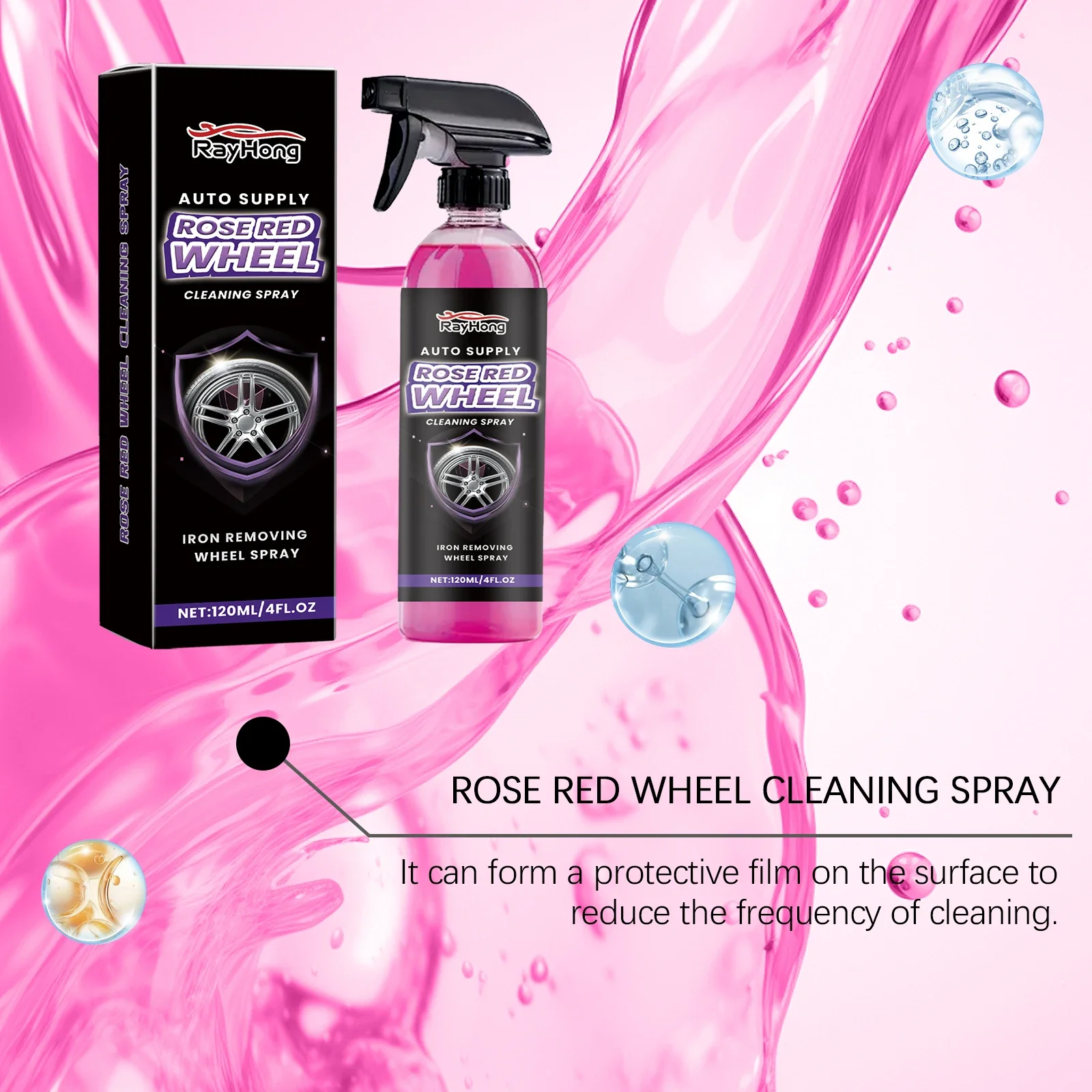 Car Wheel Tire Cleaner Alloy Rim Dirt Remover Non Corrosive Formula