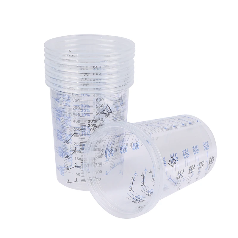 10pcs Plastic Paint Mixing Cup 600ml Mixing Pot Paint Calibration Cup For Precise Of And Liquid High Quality