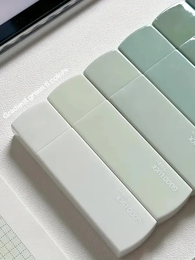 1 paquete de 6 cintas correctoras degradadas Color macarrón portátil silencioso sin riel forma cuadrada fácil de usar para la escuela Oficina hogar Supp - Imagen 4