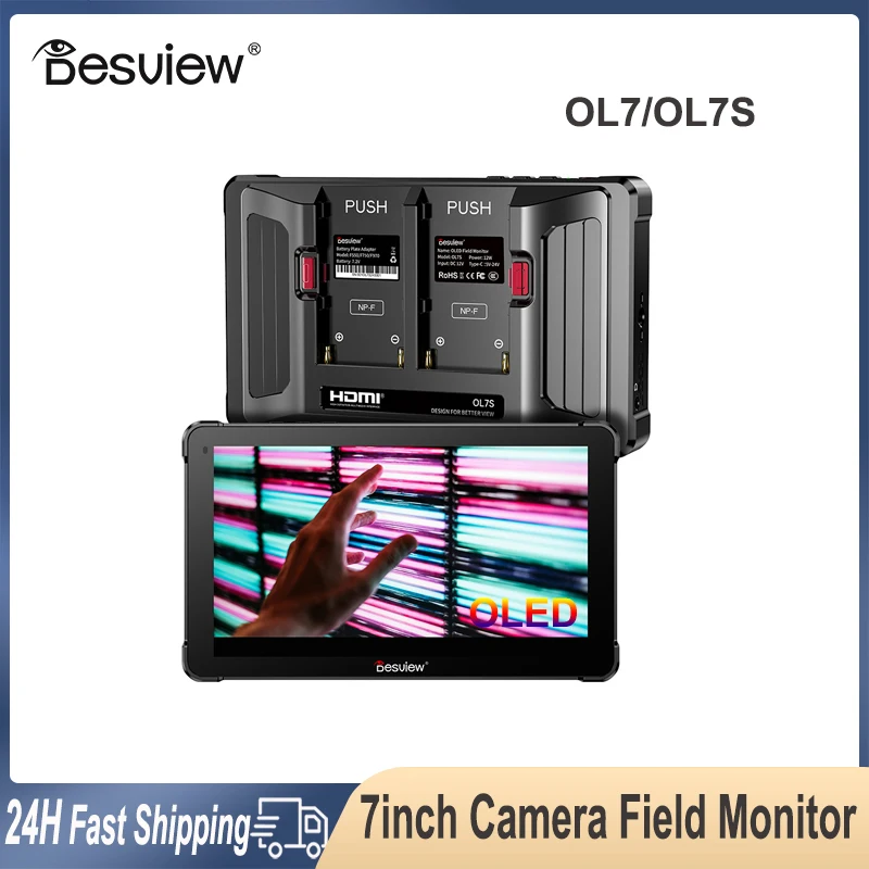 Desview OL7/OL7S 7 Inch 3D LUT DSLR Camera Field Monitor OLED Display High Brightness With Battery Slots HDMI-compatible SDI