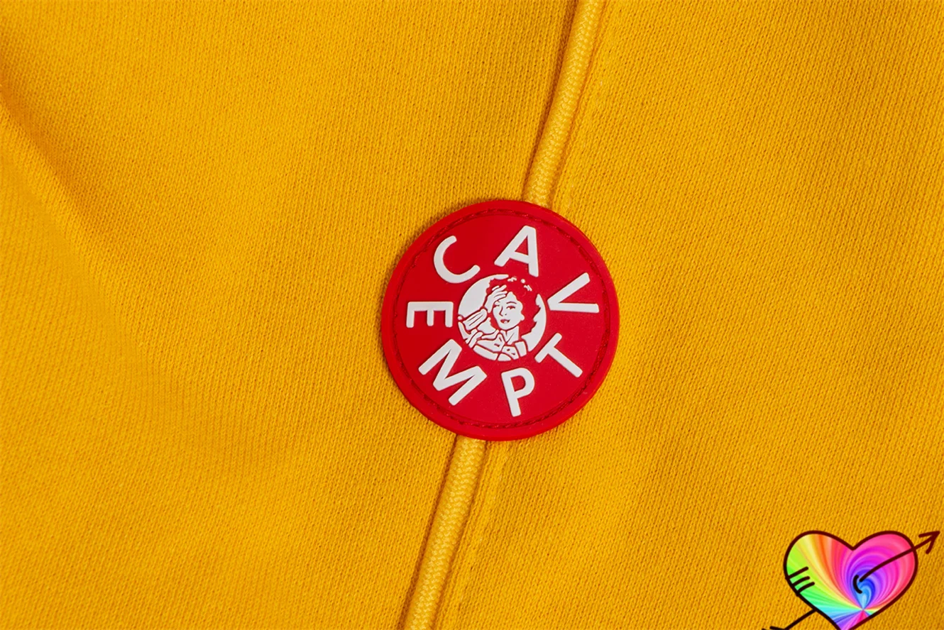 CAV EMPT イエロー フーディー C.E (CAV EMPT Zip Hoodie XL Cotton Yellow OVERDYE TAPED