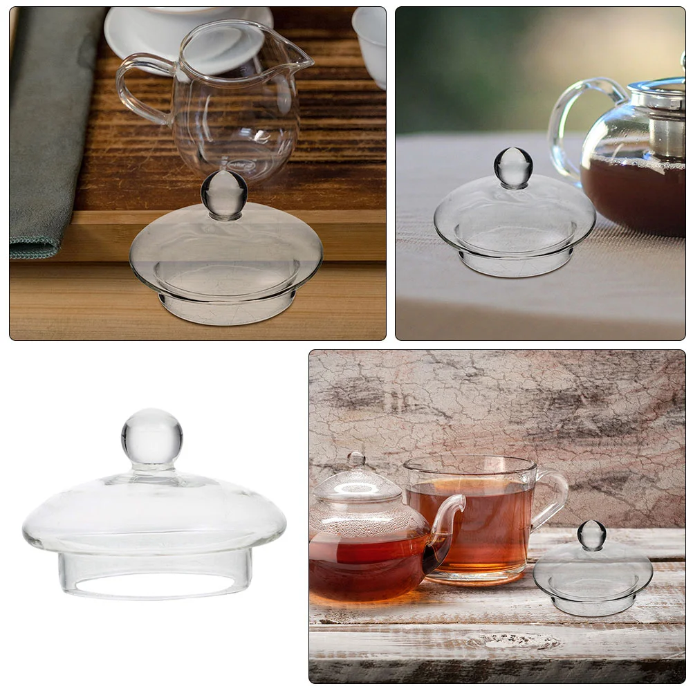 Glass Teapot Supplies Tea Pot Lid Replacement Lid for Kettle Clear Teacup Dinnerware Sets Glass for Teapot