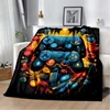 Gamer flannel Print Soft Blanket Cartoon Game Controller Comfortable Warm All Seasons  for Sofa Bed Bedroom Office Travel 6