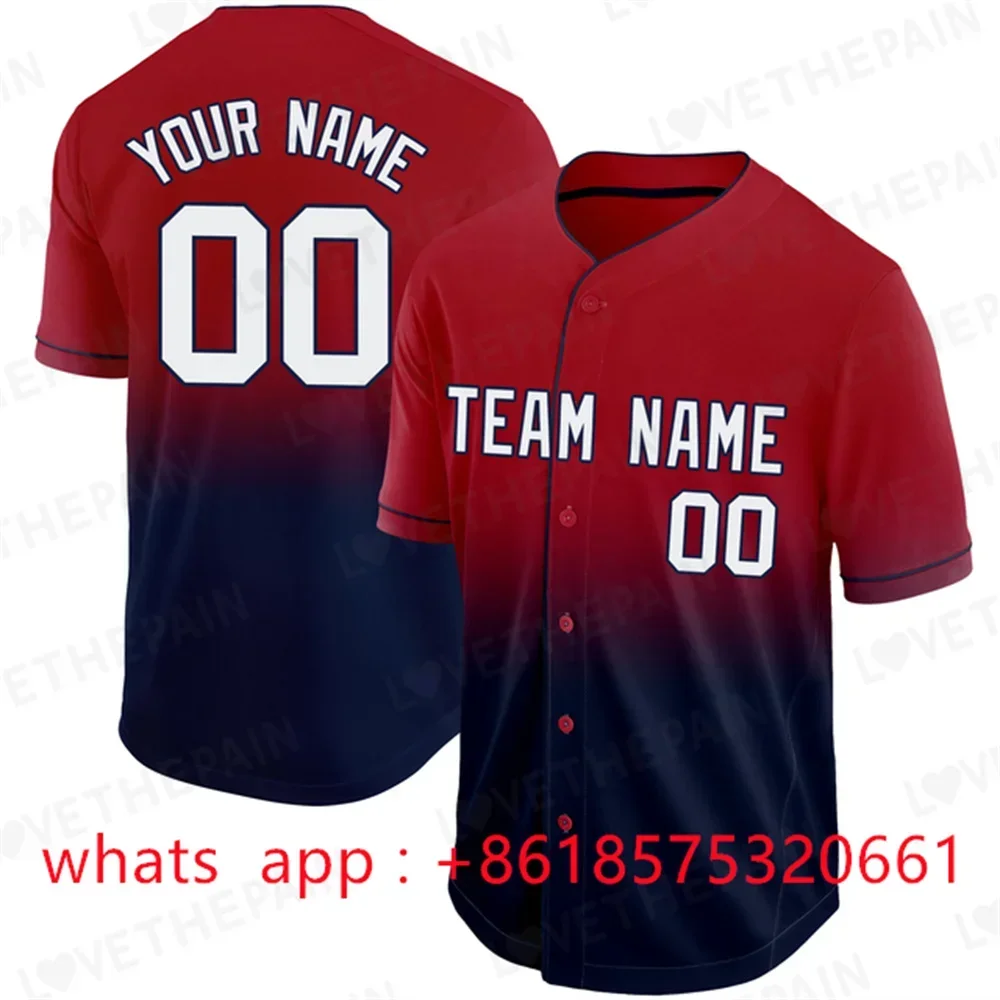 Baseball Jersey Team Shirt Print Personal Name Number Stripe Hip Hop Sportswear Baseball T-shirt Men/Women/Kids Clothing