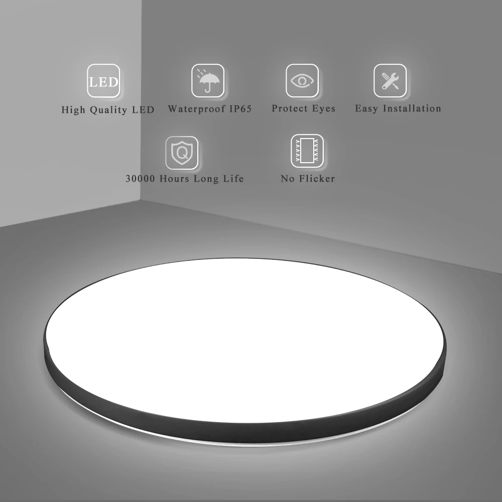 LED Ceiling Lamp 15W~50W Kitchen Light Fixture Bedroom Corridor Lustre Plat Led Lights Living Room Decor 220V Ceiling Chandelier