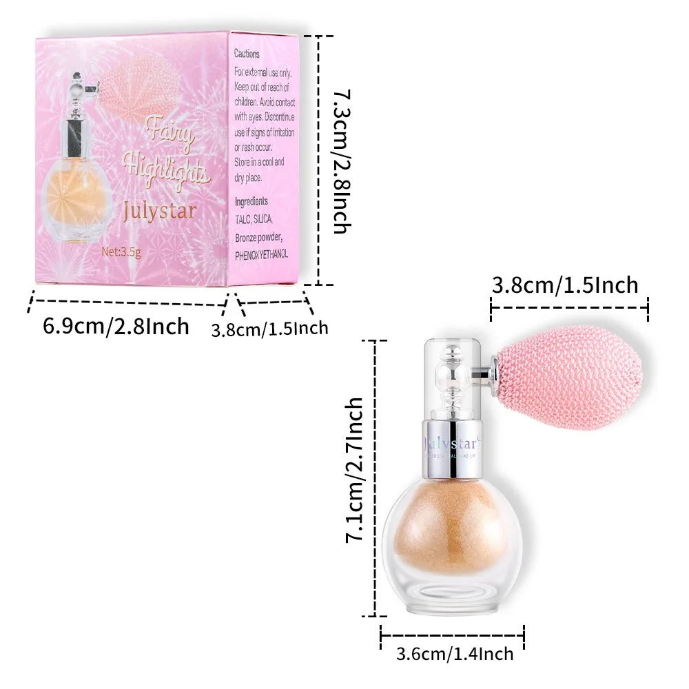 Description Picture 4 of itemFairy Shine Body Glitter Spray Highlighter Powder Diamond High Gloss Air Bag Powder Shiny High Light Shimmer Face Body Makeup