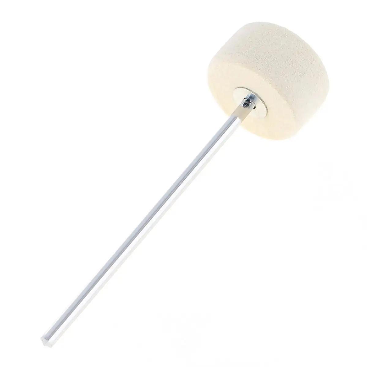Stainless Steel Shaft White Felt Bass Drum Beater for Kick Drum Pedal lightweight Foot Pedal Beater