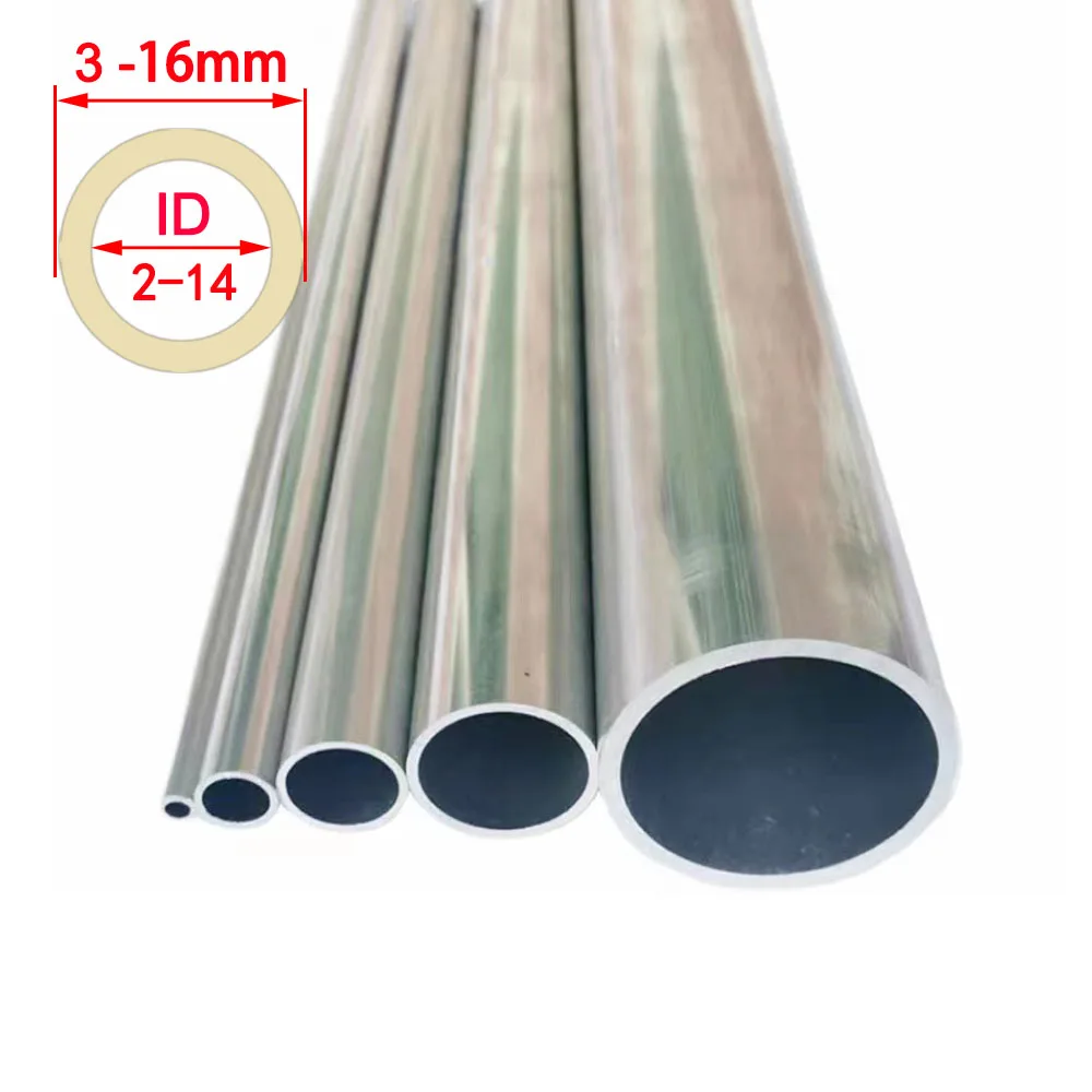 

1-4pcs 6063 Aluminum Round Tube 3mm-16mm OD 100-500mm Length Seamless Straight Pipe Tubing for DIY Air Intake Frames