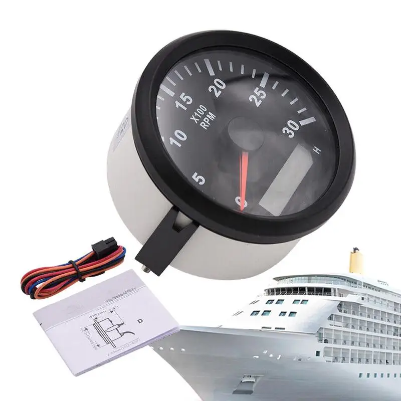 

Tachometer Gauge 0-3000 RPM 85mm Car Tachometer RPM Gauge Waterproof Outboard Boat RPM Tachometer Gauge For Marine Car Boat